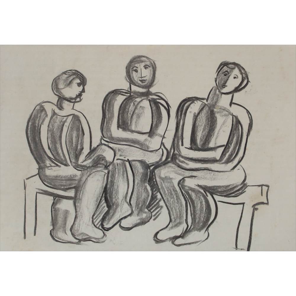 Three Seated Figures